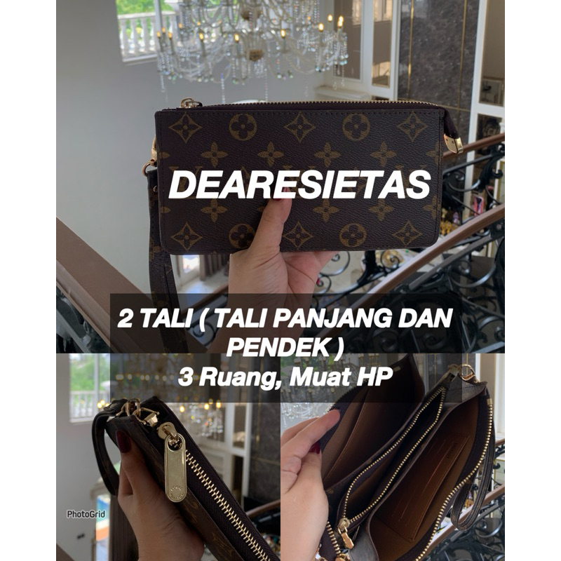 DEARESIETAS - 1130 FREE BOX DOMPET 3 RUANG 2 TALI (TALI PANJANG DAN PENDEK ) MASUK HP