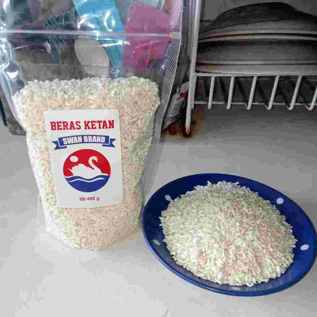 

Swan Brand BERAS KETAN PUTIH PREMIUM 480 gram / Beras Ketan bahan lemper tape ketan wajik bakcang