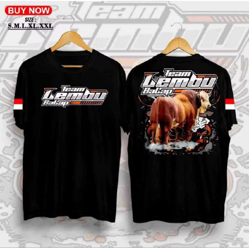 KAOS TEAM LEMBU BALAP CORAK SAPI COKLAT