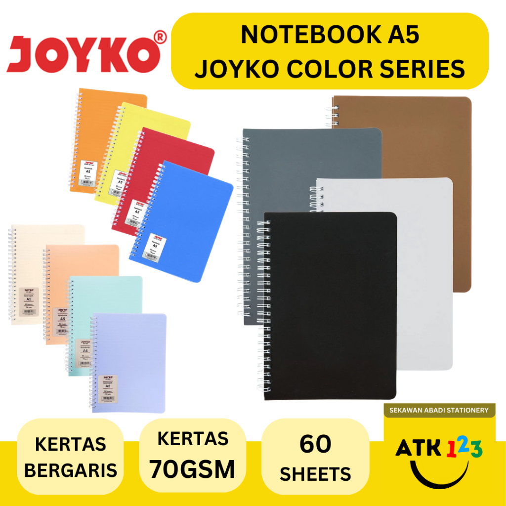 

Buku Tulis Catatan / Diary / Notebook Bergaris Joyko A5 NB-680 Pastel Series / NB-661 Color Series