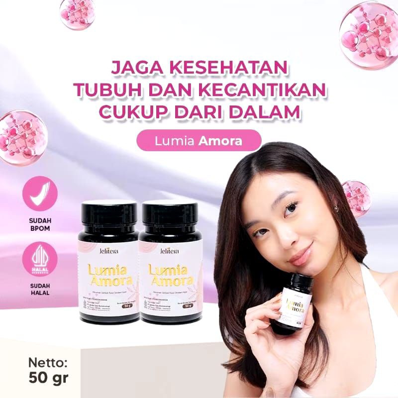 JELITERA LUMIA AMORA PEMUTIH BADAN PERMANEN ORIGINAL LUMIA AMORA SERBUK KOLAGEN RASA stroberi