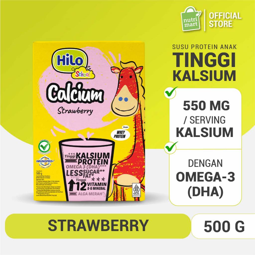 

HiLo School Strawberry 500 gram - Susu Tinggi Kalsium Lebih Rendah Lemak