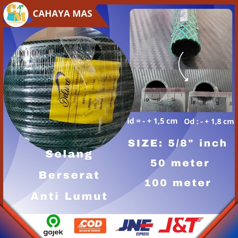 Selang Air Benang Anti Lumut 5/8" 100 meter/Selang Berserat (Benang Hiprex)/Selang Nylon