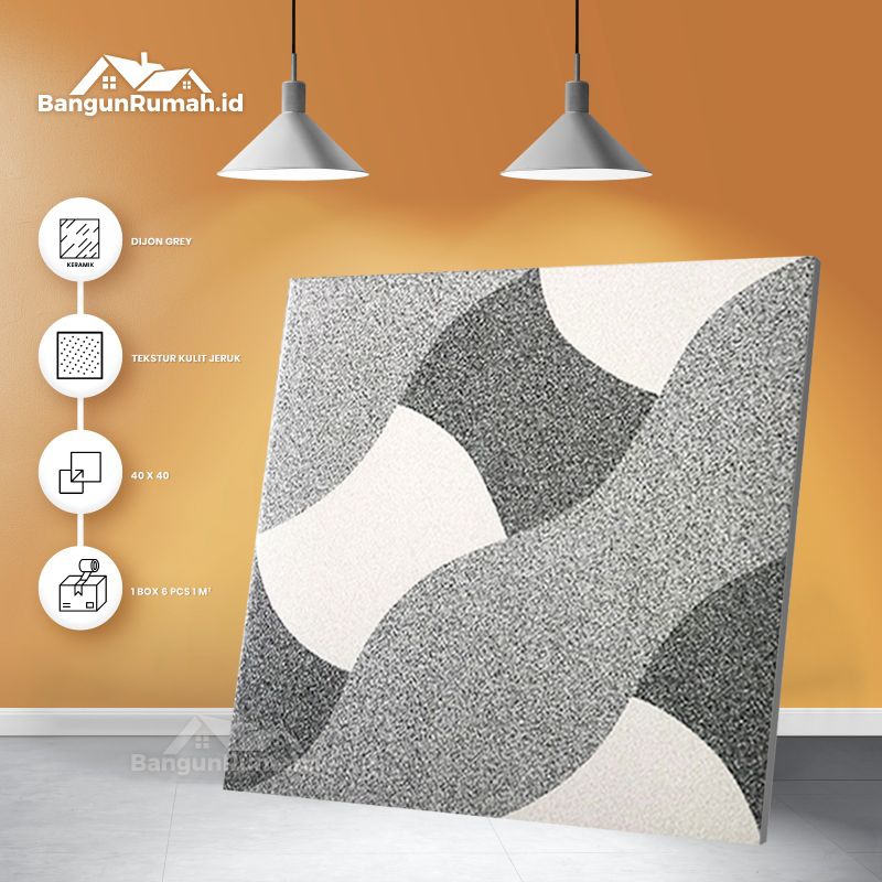 Keramik Kulit jeruk YHC Dijon Grey 40x40