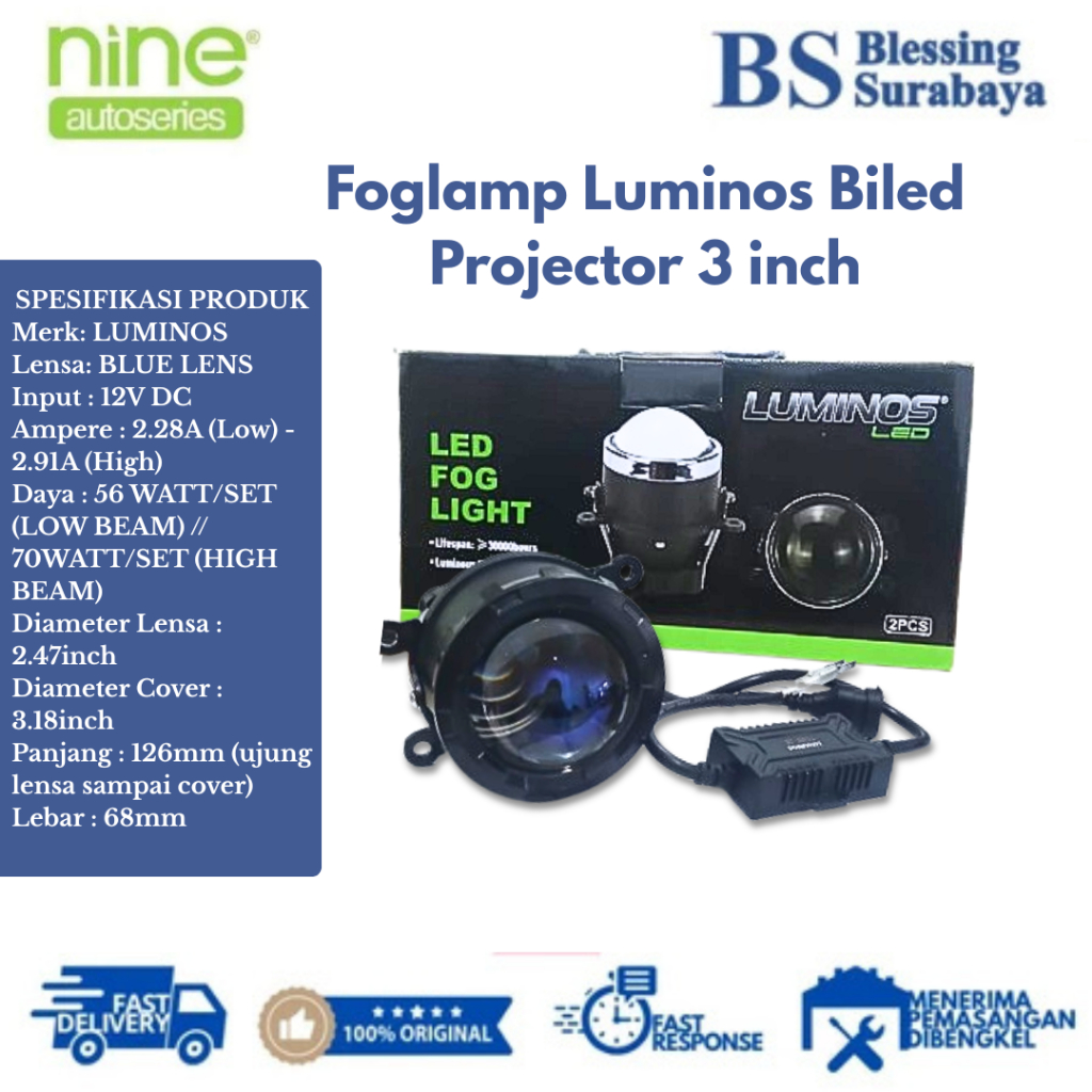 Lampu led Foglamp Luximos Biled projector 3 inch