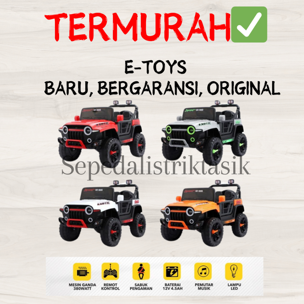 Mobil Aki Mainan Anak Exotic Jeep Exotic EJP-7732 Jimny / Mobil Aki