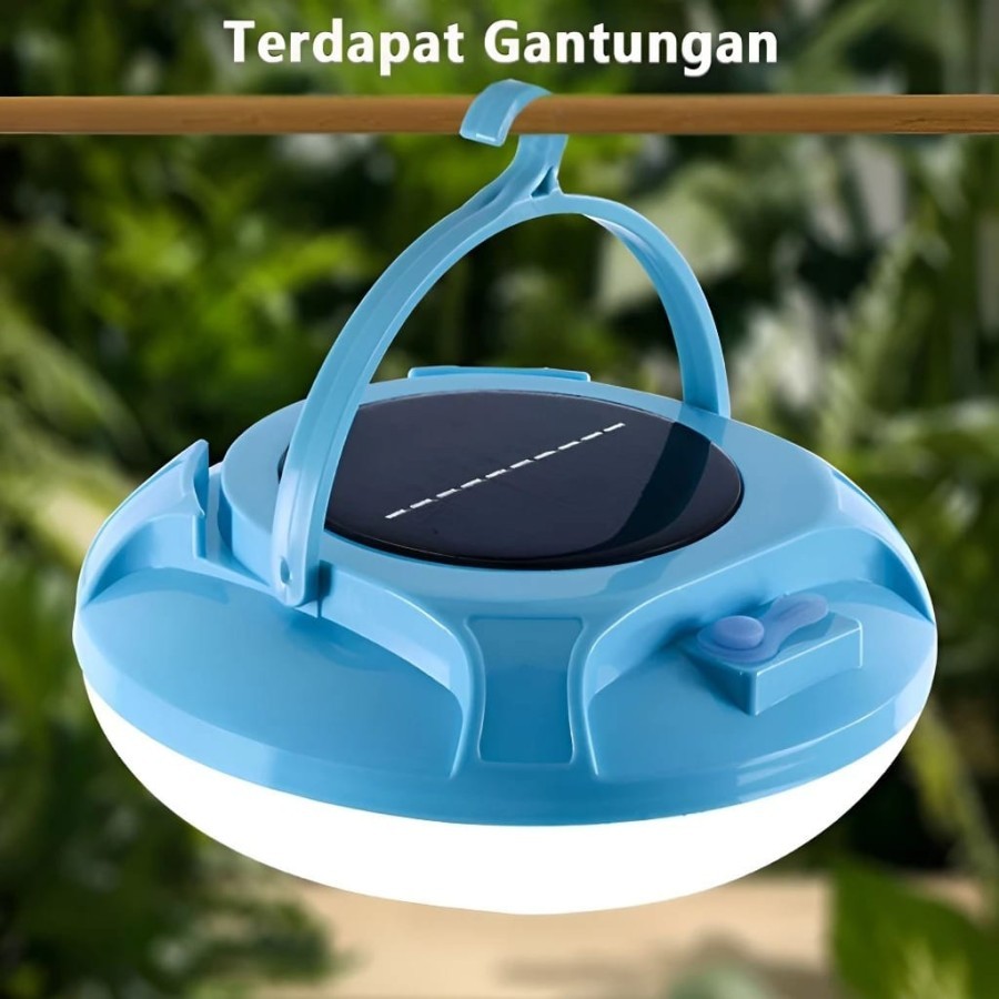 Stok Baru Lampu Emergency MAXPOWER UFO Gantung Solar Panel - Lampu camping Emergency UFO -