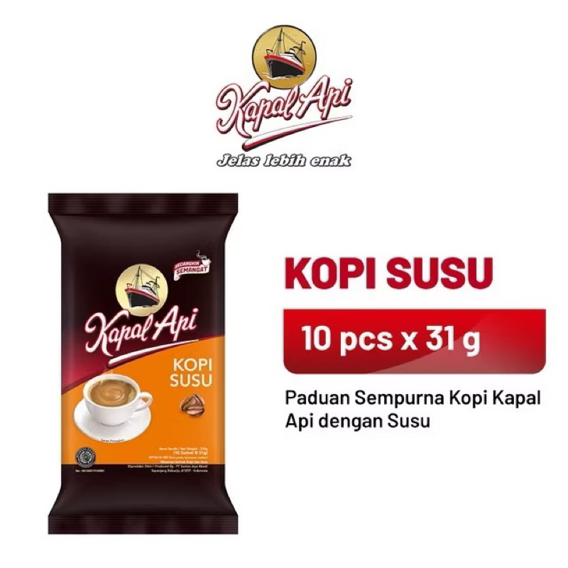 

Kapal Api Kopi Susu 1 Pack (10pcs x 31gr)