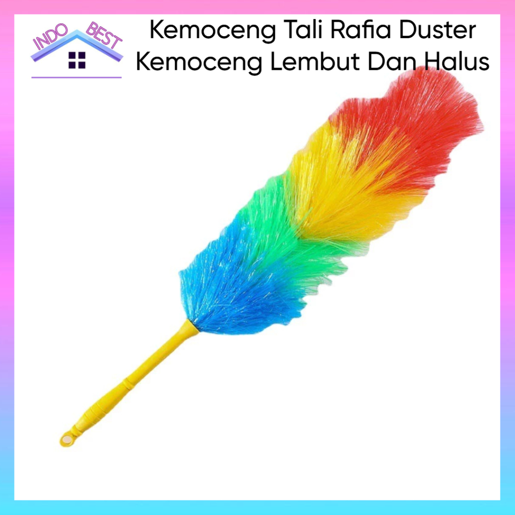 IB Sulak Kemoceng Tali Rafia Duster Kemoceng Lembut Dan Halus Rainbow Warna Warni