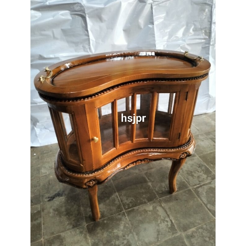 furniture meja teh meja pajangan full kayu jati