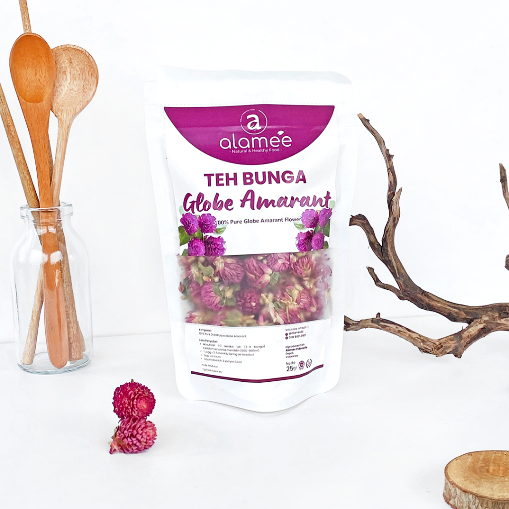 

ALAMEE Teh Bunga Globe Amaranth Kering Tea Herbal Organik Dried Flower 25gr