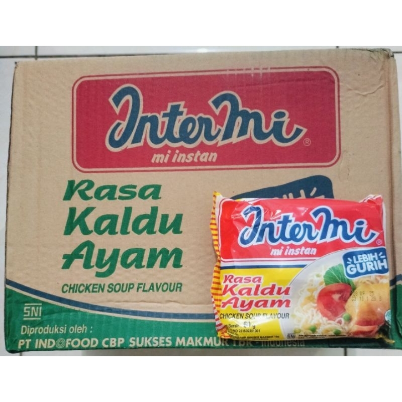 

Intermi kuah rasa Kaldu ayam 1 dus isi 40 bks @60gr