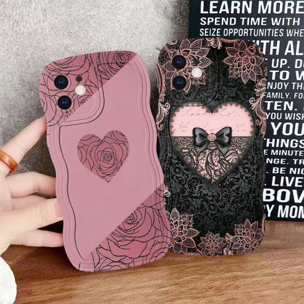 CASE GELOMBANG UNTUK TIPE HP OPPO VIVO XIAOMI REALME INFINIX IP SAMSUNG SOFTCASE MOTIF TRENDY N 370