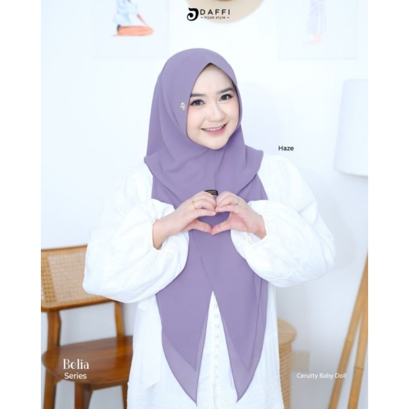 Daffi Hijab BELIA Hijab Soft Pad Model Hodie Bahan Ceruty