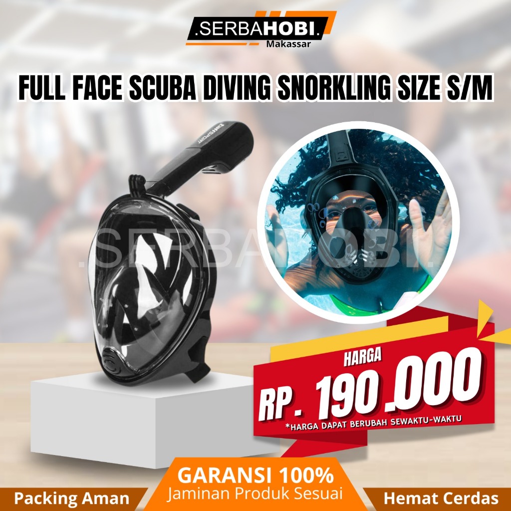 Fullface Scua Diving Snorkeling / Scuba diving Berkualitas / kacamata diving Full Face