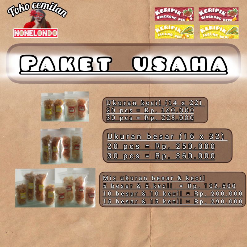 

Paket usaha keripik singkong dan jagung / snack / cemilan