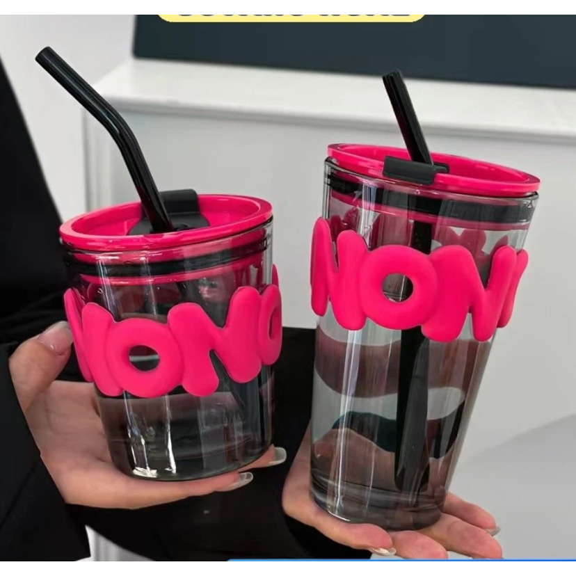(2635) Gelas Kaca HOHO Hitam 350 ML + BOX AESTHETIC Tumbler Mug Souvenir Kado Hampers Hadiah Gift