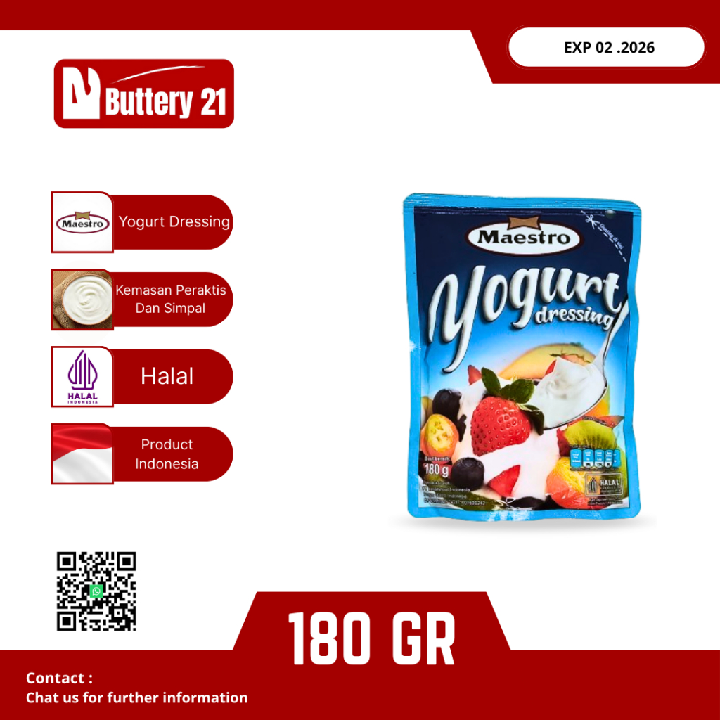 

MAESTRO YOGURT DRESSING 180 GR/MAYO SALAD BUAH 180 GR