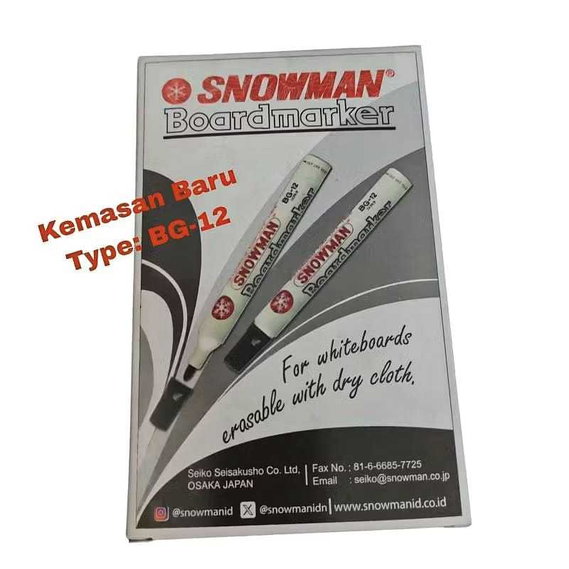 

SNOWMAN - SPIDOL WHITE BOARD - BOARDMARKER BG-12 WARNA HITAM / BIRU / MERAH