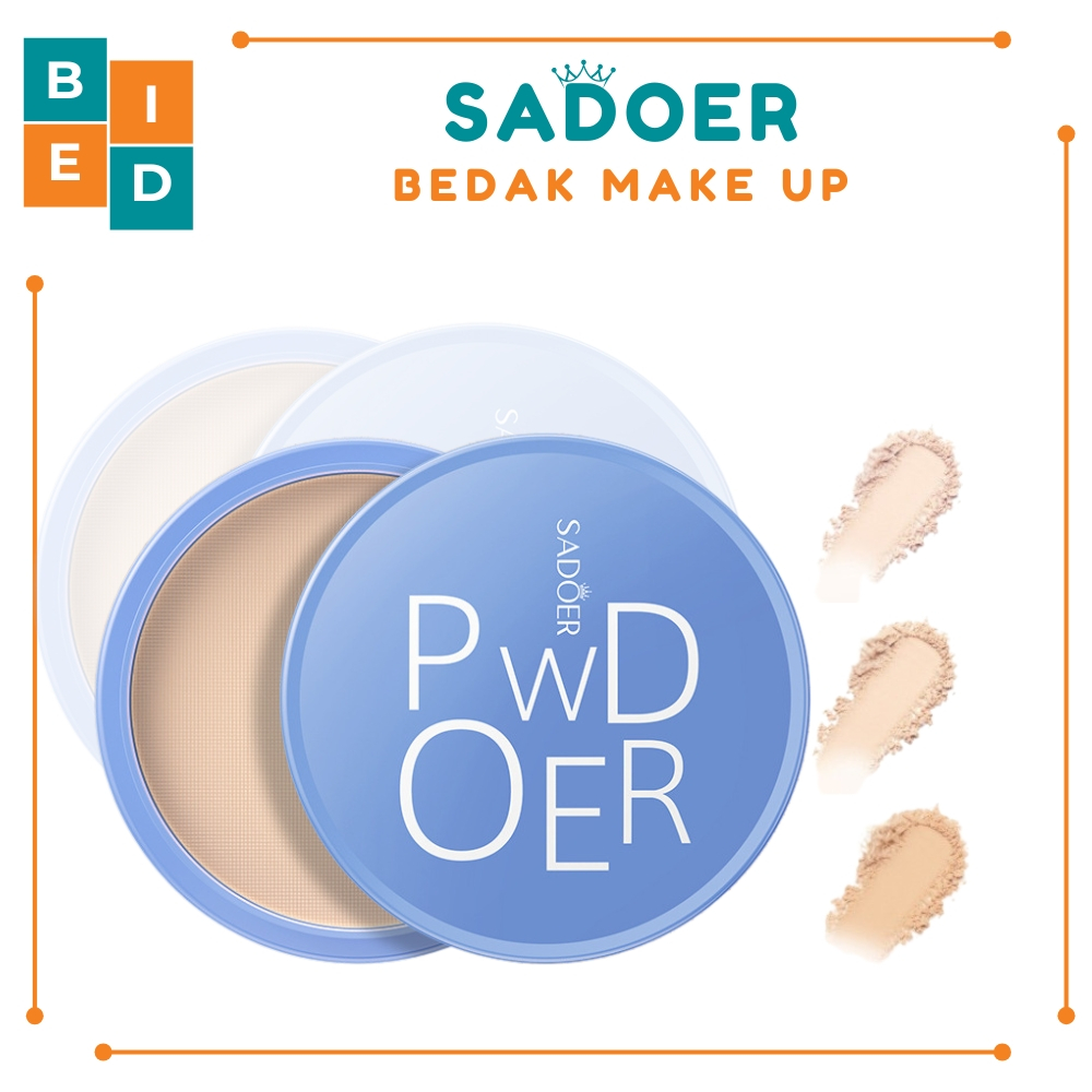 SADOER New Formula Powder Bedak Padat Sadoer Waterproof Bedak Wajah Glowing SR074 | Bied.id