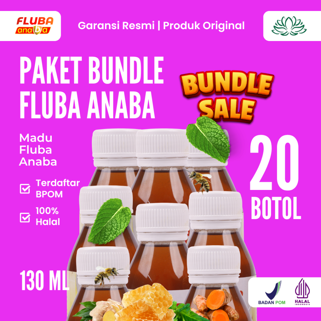 

FLUBA ANABA 20 Botol Madu Herbal Flu Batuk Anak Dewasa 100% Original