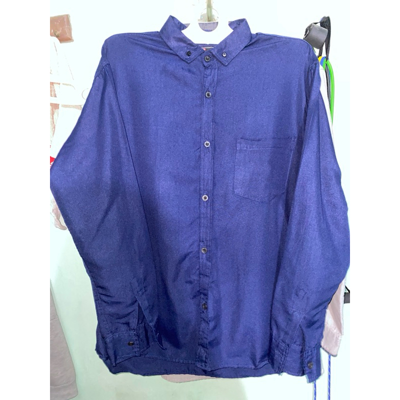 Kemeja/Hem Pria Navy Ukuran XXL (LD 115) Bahan Toyobo Halus