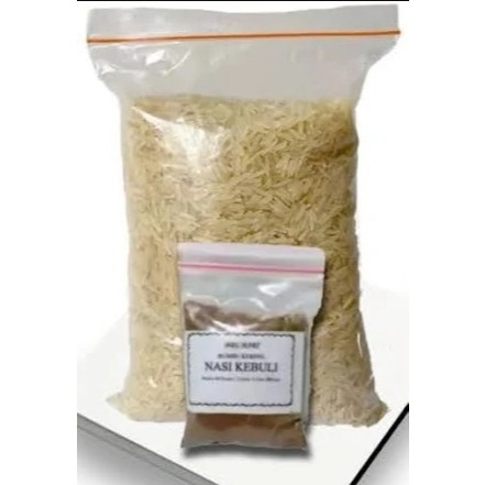 

Beras Basmati 1kg Gratis Bumbu Kebuli Instan / Nasi Kebuli 1kg Komplit Bumbu