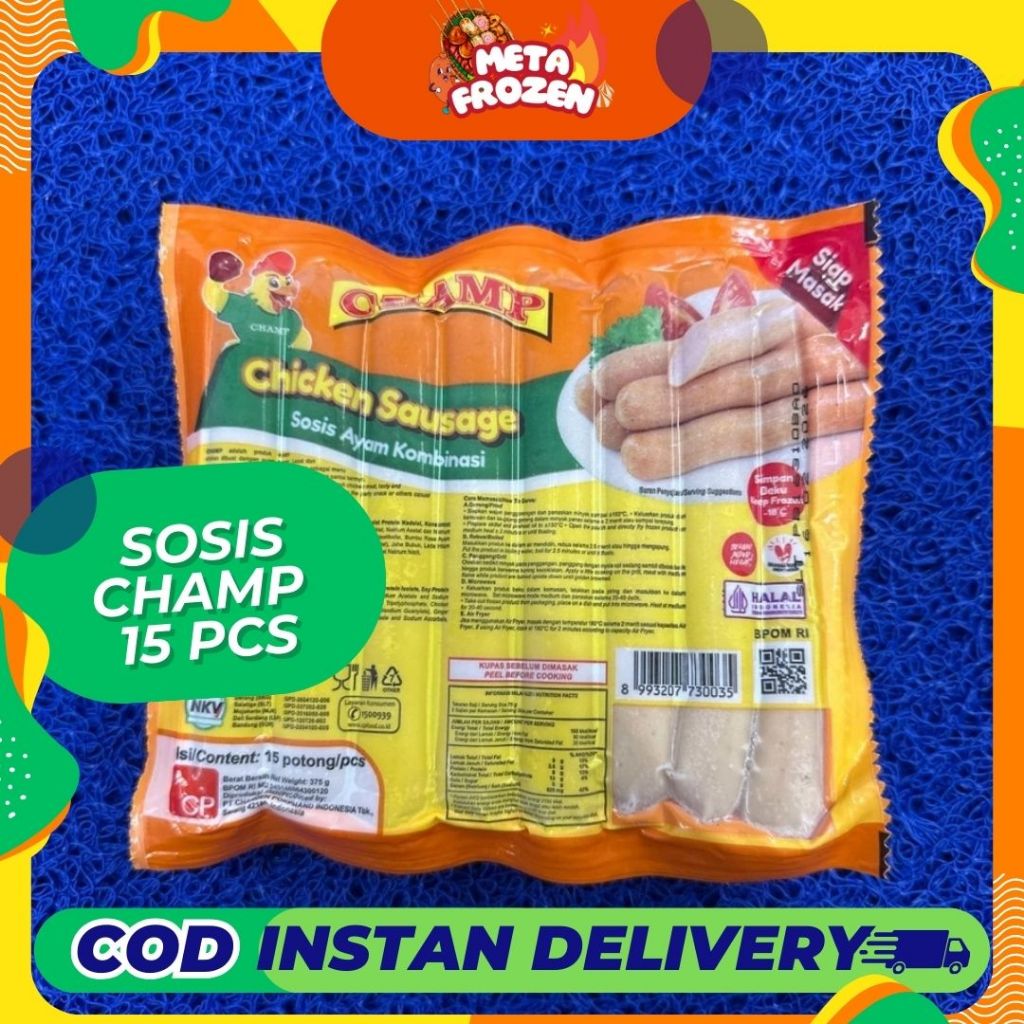 

Sosis Ayam Champ 375gr – Isi 15 pcs | Lezat, Praktis, Siap Saji