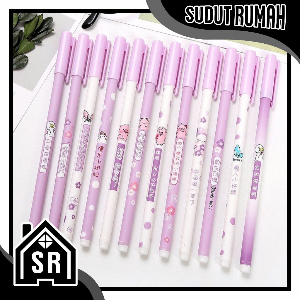 

SR Pulpen Gel Motif Ungu / Pulpen Pelajar / Pulpen Aesthetic / Pena Gel Lucu Import S062