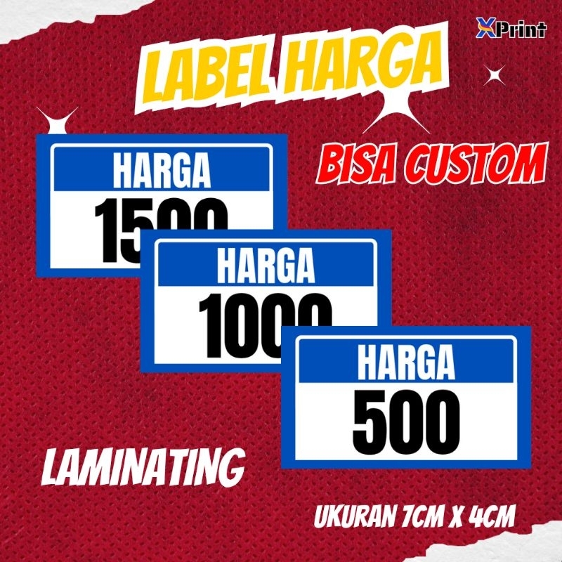 

[ 20 pcs ] Label Harga Custom Nominal / Bandrol Harga Toko Warung / Harga