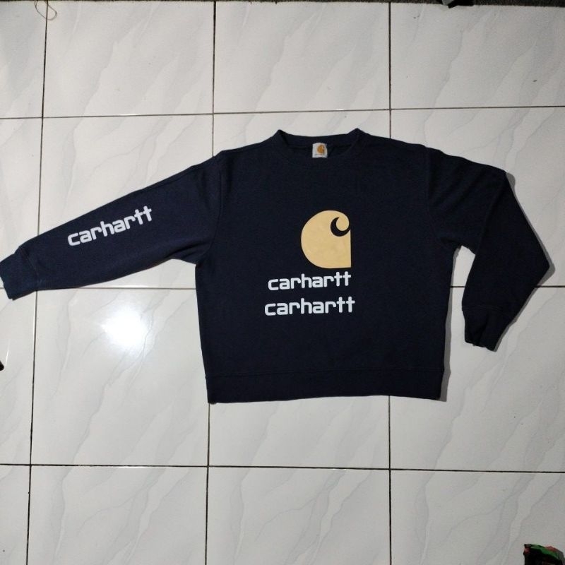 JAKET CREW NECK CARHARTT 100% ORIGINAL PREMIUM PRIA WANITA SECOND BEKAS SEKEN PRELOVED SIZE L FIT XL