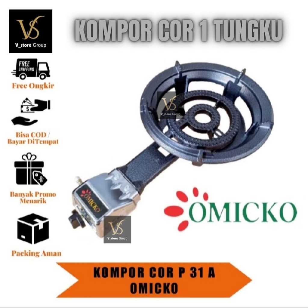 KOMPOR COR OMICKO 1 TUNGKU / KOMPOR GAS SERIBU MATA COR