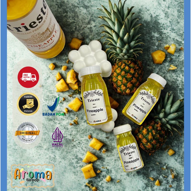 

Trieste Sirup - REPACK Sirup Trieste Pineapple Nanas (100 ml - 75 ml - 30 ml ) asli 100% ORIGINAL
