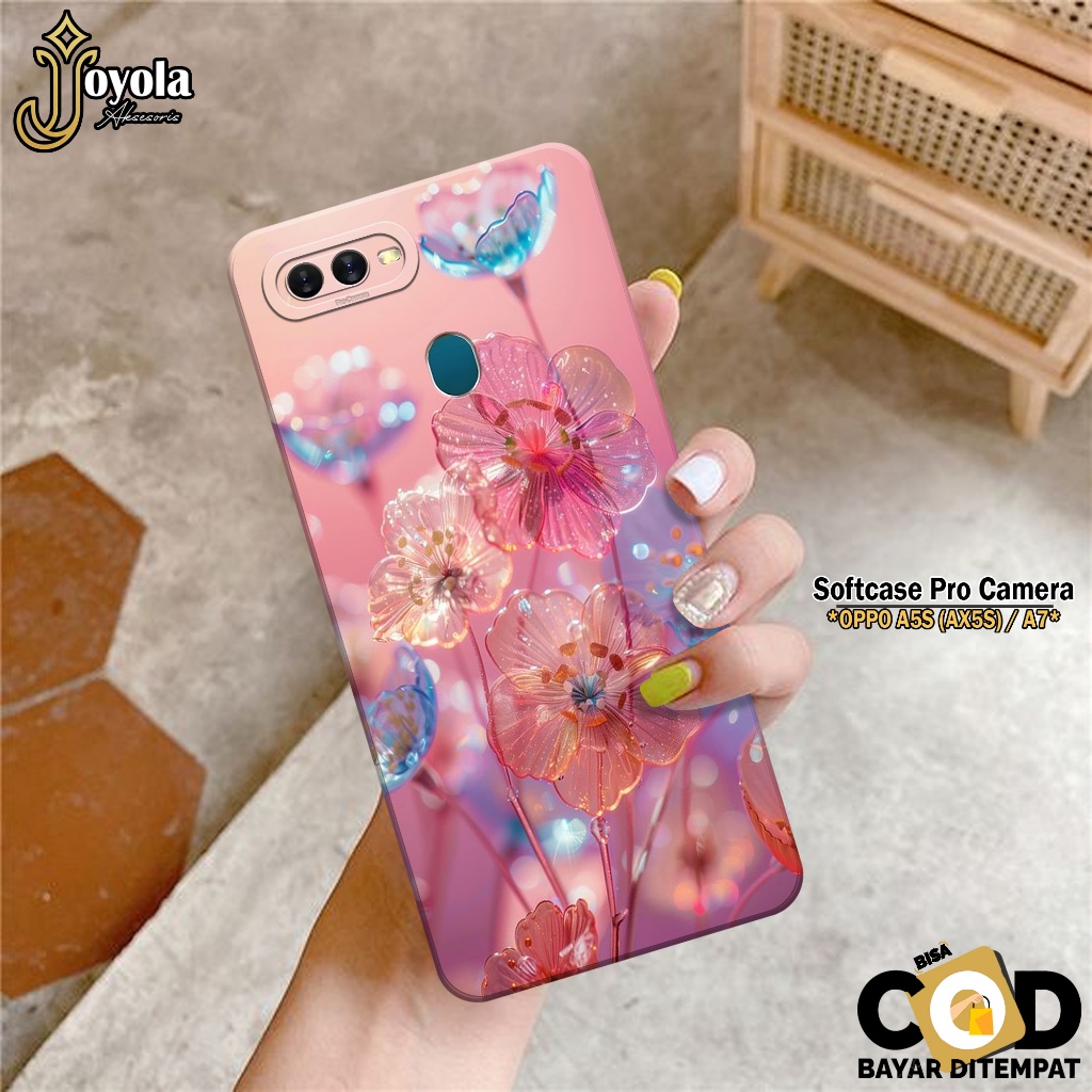 Case Hp OPPO A5S / AX5s / A7 - Casing Hp OPPO A5S / AX5s / A7 - JOYOLA - Fashion Case Bunga - Case C