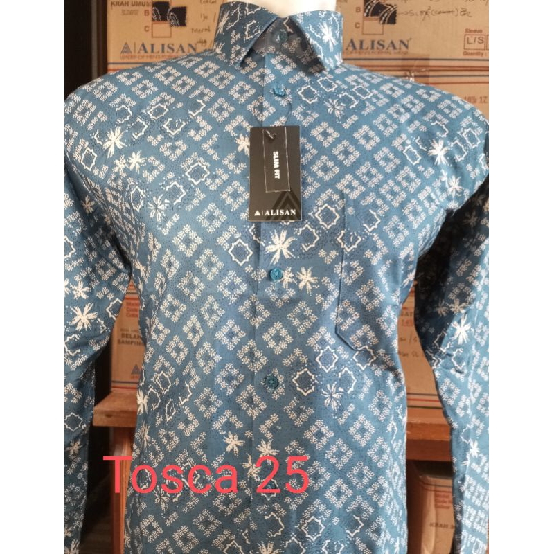 Kemeja batik Alisan terbaru lengan panjang slimfit, kemeja motif Alisan  terbaru