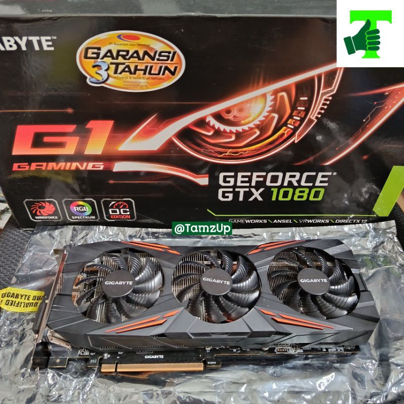 GIGABYTE GTX 1080 G1 GAMING 8GB GDDR5X FULLSET LIKENEW PERFORMA DIATAS RTX3050/GTX1660Ti/GTX1070Ti/R