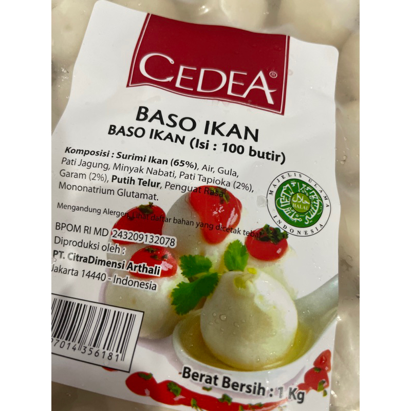 

Cedea Bakso Ikan isi 100 butir berat 1kg