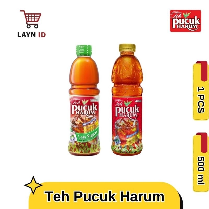 

Teh Pucuk Harum 500 ml - Minuman teh rasa teh melati dan Less sugar tanpa gula