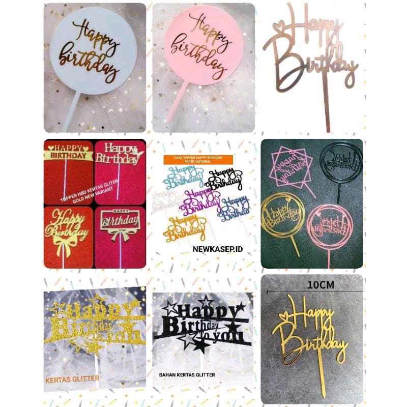 TOPPER DEKORASI KUE ULANG TAHUN AESTHETIC