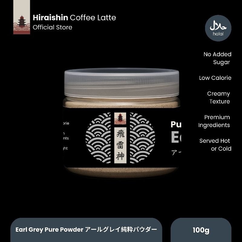 

HIRAISHIN Earl Grey Pure Powder 100gram (Tanpa Gula)