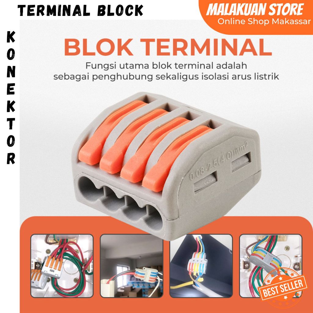 Terminal Block Konektor Sambungan Kabel Listrik 1 PCS PCT /  Konektor Blok Terminal Kabel Listrik