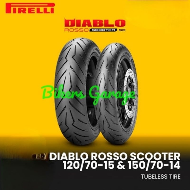 ban Pirelli Diablo Rosso Scooter tubeless tyre R14 R15 Yamaha XMAX . Ban Pirreli Yamaha  XMAX