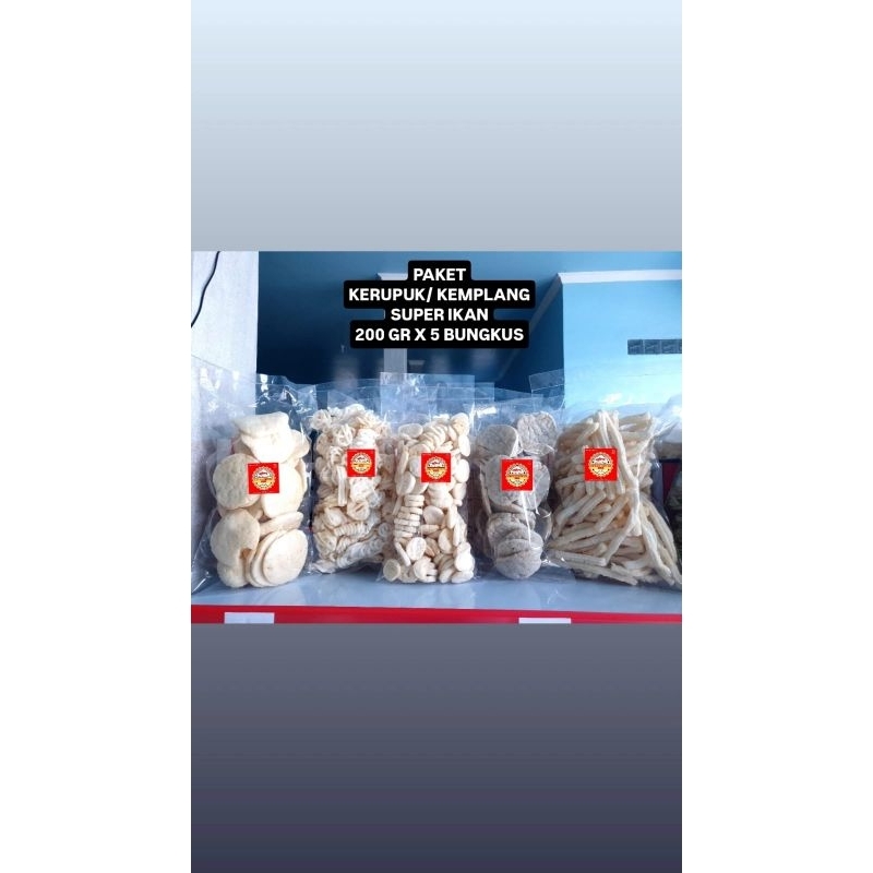 

PAKET SUPER IKAN 5 BUNGKUS KERUPUK KEMPLANG ASLI PALEMBANG