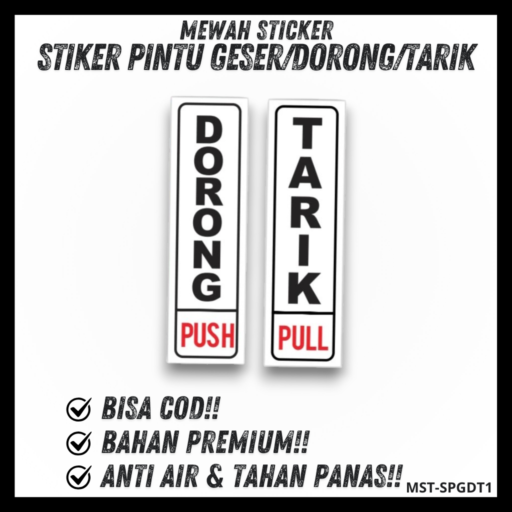 

Stiker Pintu Tarik Dorong - Push Pull Sticker Pintu Geser Dorong Stiker Push Pull