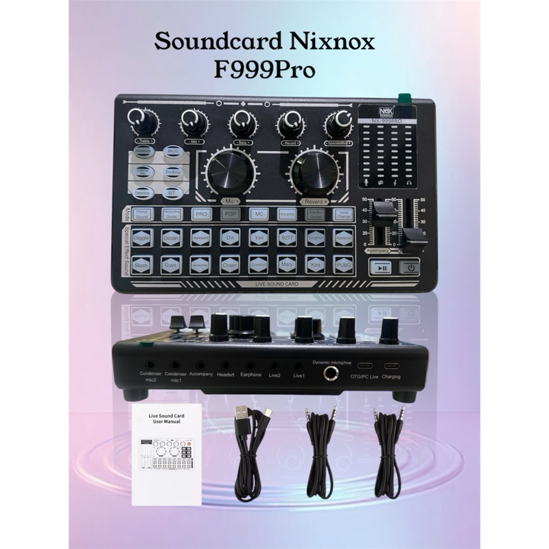 Bomransit_1 - Sound Card F999Pro / V8New Mixer Audio Usb External Recording Karaoke