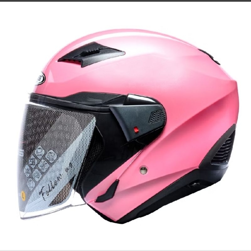 HELM ZEUS 611 PINK RETRO SPORTY VESPA HALFACE ZS611