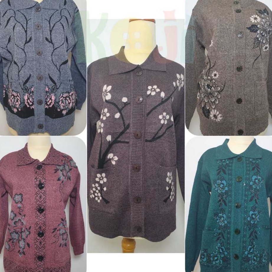 Trend SweaterMantel Rajut IbuIbu Premium  KerahOblong