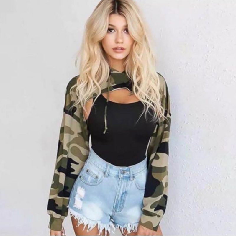 Preloved Crop Top Army