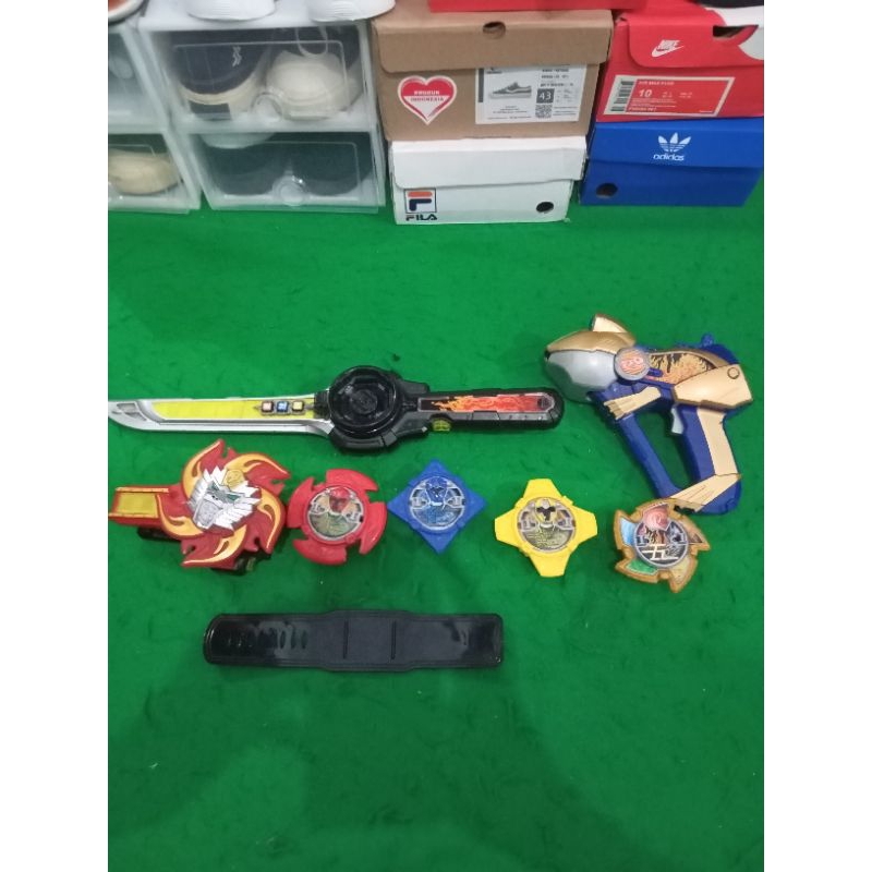 dx nininger/ninja steel original bandai mainan anak power ranger, super sentai