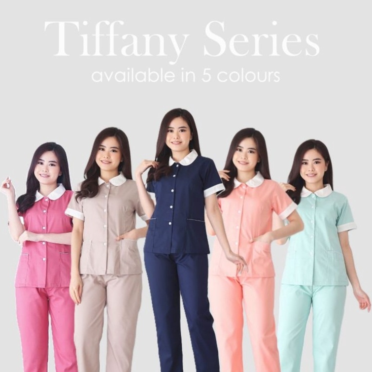 Renne Baju Seragam Suster Tiffany Short Sleeve  Baju Baby Sitter Jumbo  Baju Suster Big Size  Seraga